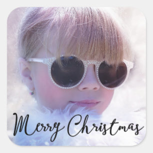 Photo Christmas Square Stickers