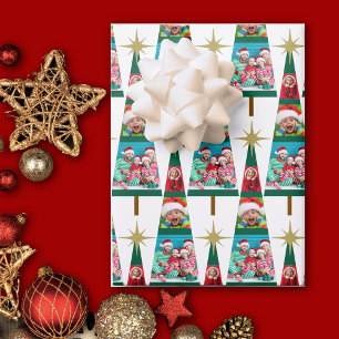 Photo Christmas Tree Wrapping Paper Sheet