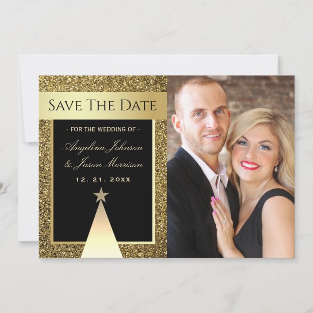 Photo Christmas Wedding Save The Date (Front)