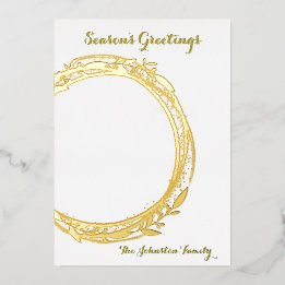 Photo Circle Gold Christmas Foil Holiday Card