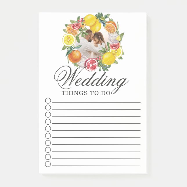 Photo Citrus Wedding To do list Post-it Notes (Front)
