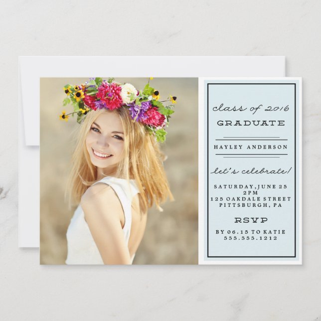 PHOTO CLASS OF 2016 GRADUATION Invitation (Front)