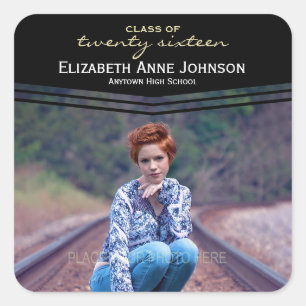 Photo Class of 2016 Photo Graduation Square Sticker
