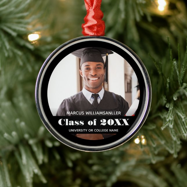 Photo Class Year Black Graduation Metal Tree Decoration (Tree)