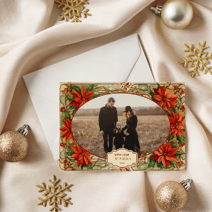 Photo Classic Botanical Christmas Holiday Card