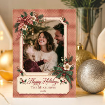 Photo Classic Coquette Gingham Christmas