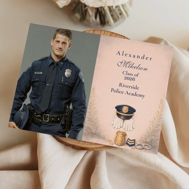 Photo Classic Law Enforcement Graduation Ceremony Announcement (Creator Uploaded)