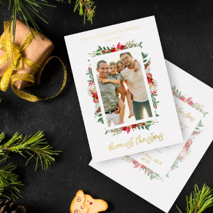 Photo Classic Merriest Christmas Poinsettias
