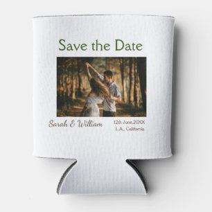 Photo classic white elegant typography wedding mod can cooler