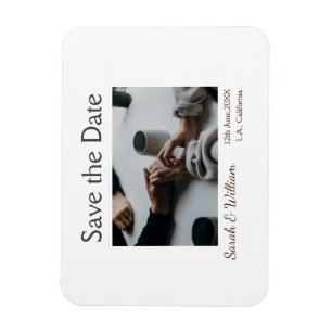 Photo classic white elegant typography wedding mod magnet