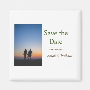 Photo classic white elegant typography wedding mod magnet