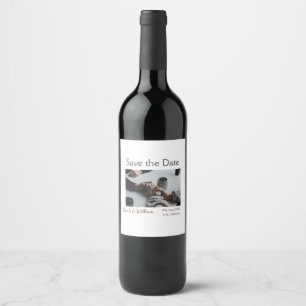 Photo classic white elegant typography wedding mod wine label