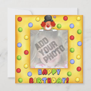 Photo Clown Birthday Card
