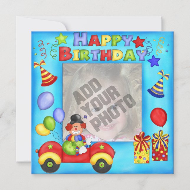 Photo Clown Birthday Card (Front)