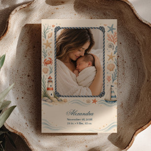 Photo Coastal Birth Announcement