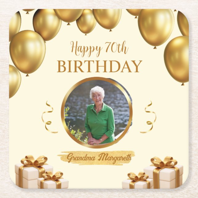 Photo Coasters For 70th Birthday (Front)