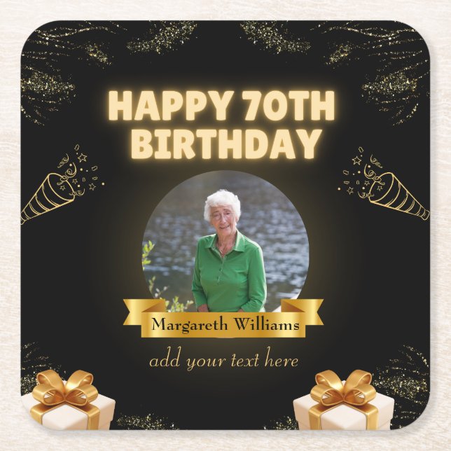 Photo Coasters For 70th Birthday (Front)