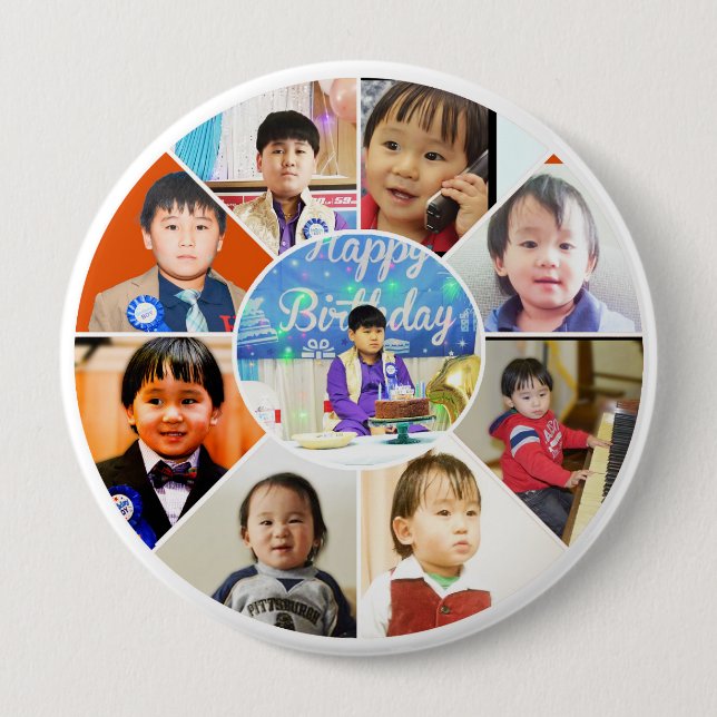 Photo Collage 10 Cm Round Badge (Front)