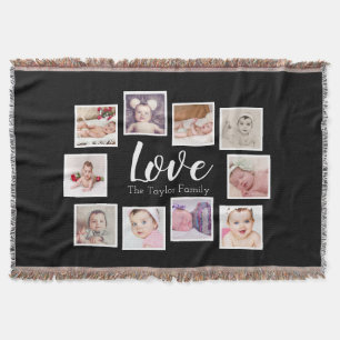 Photo Collage 10 photo Personalised One of a Kind Throw Blanket