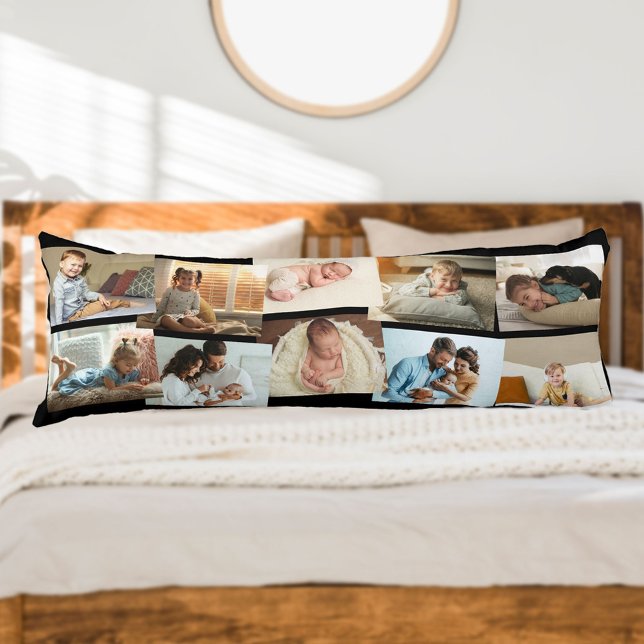 Photo Collage 10 Picture Montage Black Body Pillow (Creator Uploaded)