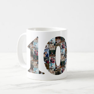 Photo collage 10 year anniversary gifts by year coffee mug