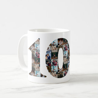 Photo collage 10 year anniversary gifts by year coffee mug