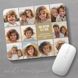 Photo Collage - 11 Pics and Text - Champagne Gold Mouse Mat
