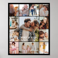 Photo Collage 12 Pictures 8x10 16x20 24x30 Black