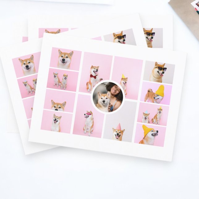 Photo Collage 13 Photographs Personalised Custom Postcard (Photo Collage 13 Photographs Personalized Custom Postcards from Ricaso. Ideal for business use)