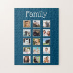 Photo Collage 15 images Family Jigsaw Puzzle<br><div class="desc">Find your favourite fifteen photos of family,  friends,  pets,  or even scenery. Add them here and you will have a fun and personalised gift. Ideal for grandparents. 

Change the background colour if you wish to coordinate with your images.</div>