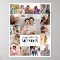 Photo Collage 15 Pictures 11x14 Custom White