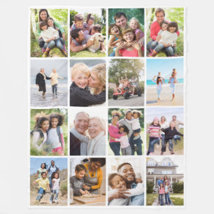 Photo Collage 16 Pictures Keepsake Fleece Blanket