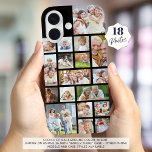 Photo Collage 18 Photos Custom Colour Black iPhone 16 Case<br><div class="desc">Carry 18 of your favourite photos on this custom background colour cell phone case with a photo collage of a variety of shapes and sizes to accommodate a variety of pictures. Change the black background colour in EDIT. PHONE OPTIONS: The sample is shown on the Apple iPhone 16 and "Barely...</div>