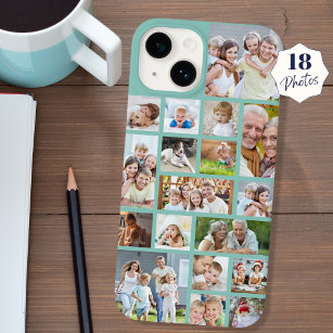 Photo Collage 18 Photos Custom Colour Mint Case-Mate iPhone 14 Case