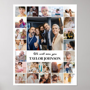 Photo Collage 24 Pictures 11x14 Custom White Poster