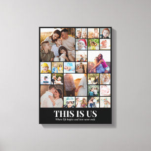 Photo Collage 25 Pictures 12x16 18x24 24x32 30x40 Canvas Print