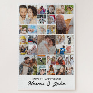 Photo Collage 30 Pictures 20x30 Couple Anniversary Jigsaw Puzzle