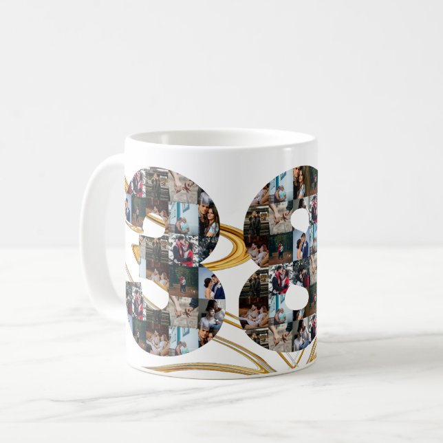 Photo collage 38 year anniversary gifts by year coffee mug (Front Left)