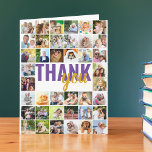 Photo Collage 40 Picture Personalised Thank You Card<br><div class="desc">Big Thank You Card with personalised message and photo collage - perfect for teacher, coach etc. The design is lettered in oversized typography and brush script. You can also personalise the message on the inside. Upload your pictures (working in rows from left to right, top to bottom) and these will...</div>