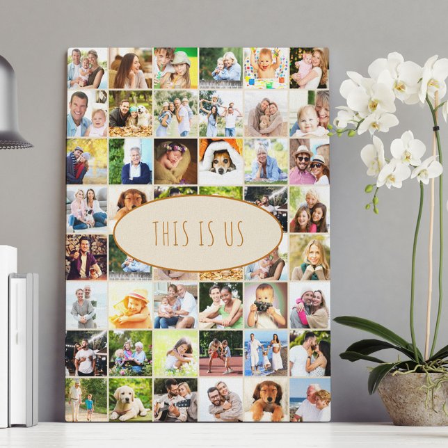 Photo Collage 40 Pictures This is Us Cream Canvas Print (Creator Uploaded)