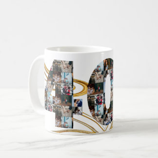 Photo collage 40 year anniversary gifts by year coffee mug