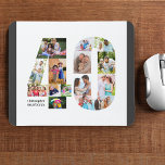 Photo Collage 40th Birthday Number 40 Personalised Mouse Mat<br><div class="desc">Create your own personalised mouse pad for a unique 40th birthday gift. The number 40 photo collage is on a white background with smart charcoal grey borders. The design includes up to 15 different photographs - in different shapes and sizes - to give you the plenty of flexibility in placing...</div>