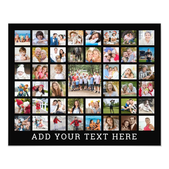 Photo Collage 45 Photos Personalised Black | Zazzle.co.uk