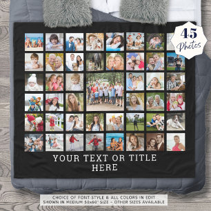 Photo Collage 45 Photos Personalised Black Fleece