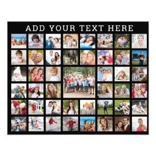 Photo Collage 45 Photos Personalised Custom Colour