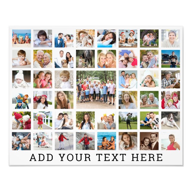 Photo Collage 45 Photos Personalised Custom Colour (Front)
