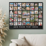 Photo Collage 45 Photos Personalised Custom Colour Faux Canvas Print<br><div class="desc">Easily create a photo memories display on a faux canvas print with this easy-to-upload photo collage grid template with 45 pictures to commemorate a special event or milestone or for a meaningful photo keepsake gift personalised with your text, title or message. ASSISTANCE: For help with design modification or personalisation, colour...</div>