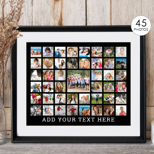 Photo Collage 45 Photos Personalised Custom Colour Poster