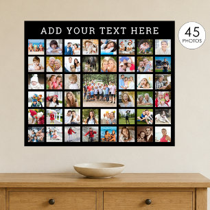 Photo Collage 45 Photos Personalised Custom Colour Poster