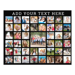 Photo Collage 45 Photos Personalised Custom Colour Print